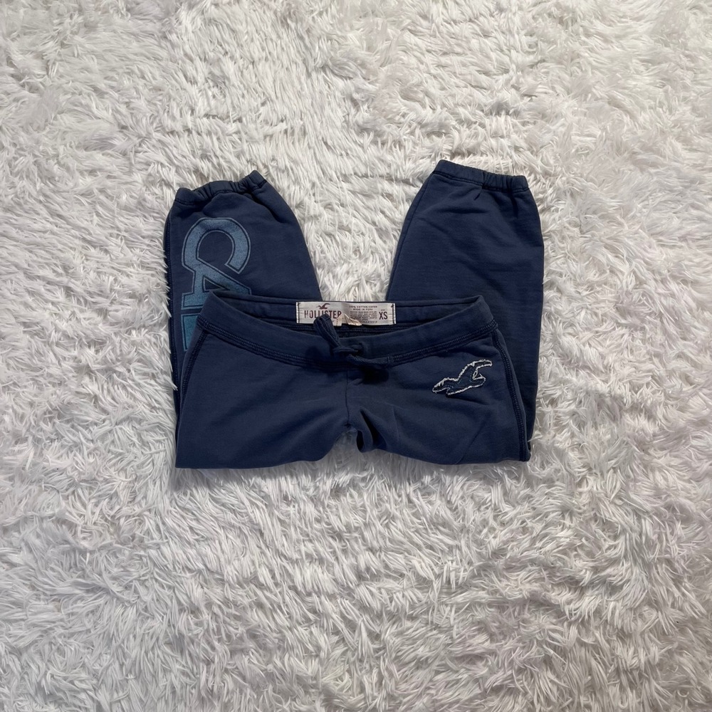 y2k vintage hollister navy blue graphic capri pants xs